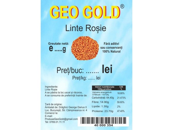 GEO GOLD - Linte Rosie 330g